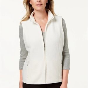 Karen Scott Zeroproof Fleece Vest NWT Color is Neo Natural (ivory-off white)